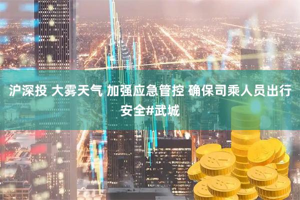 沪深投 大雾天气 加强应急管控 确保司乘人员出行安全#武城